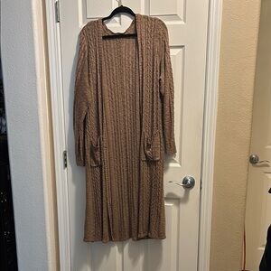 Long Blush Knit Cardigan